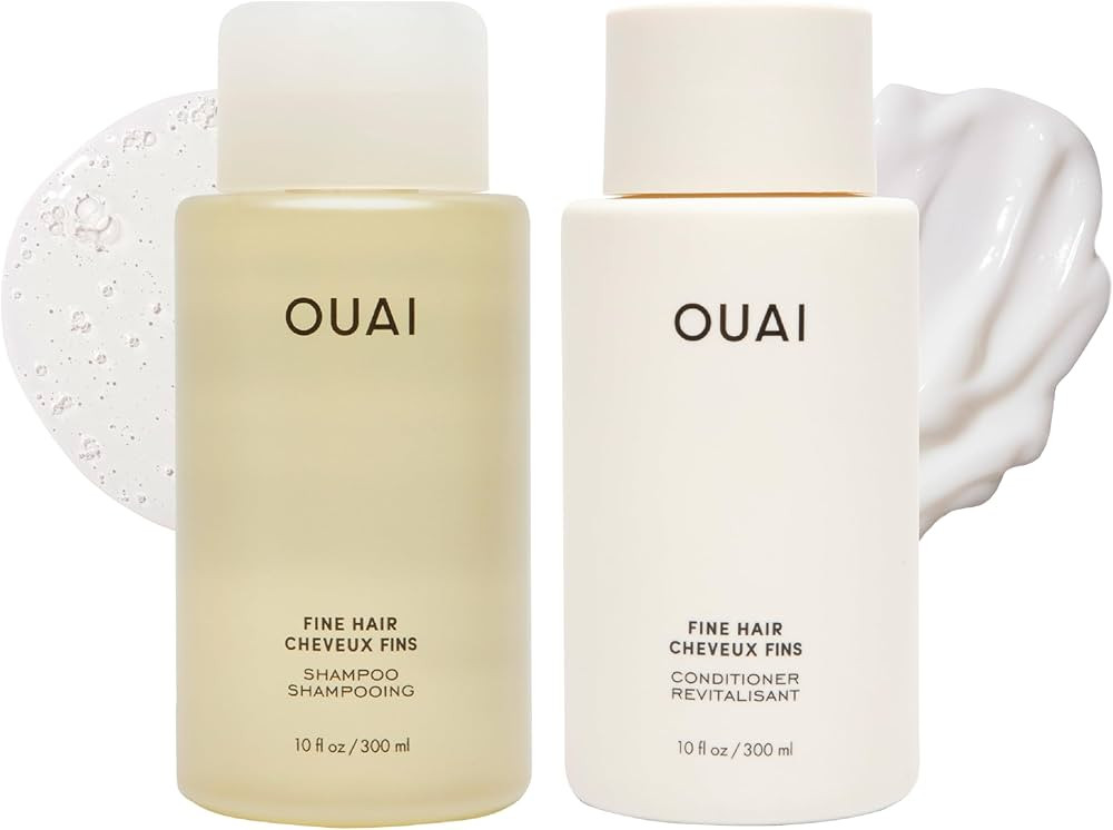 OUAI Fine Shampoo and Conditioner Set - Sulfate Free Shampoo and Conditioner for Fine Hair - Made... | Amazon (US)