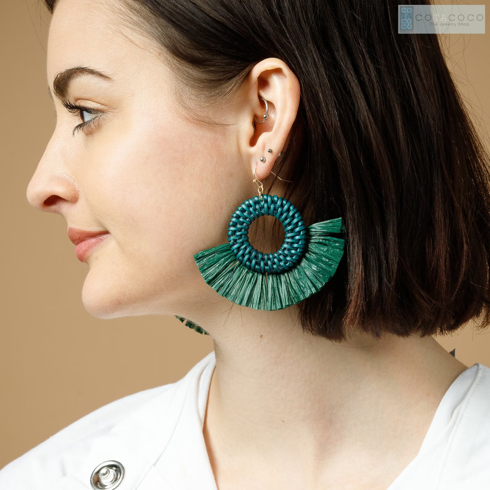 Colored Rattan earrings Statement earrings Geometric | Etsy | Etsy (CAD)