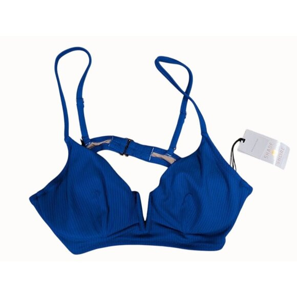 Shade & Shore Women's Ribbed V-Wire Bikini Top blue 36B | Poshmark