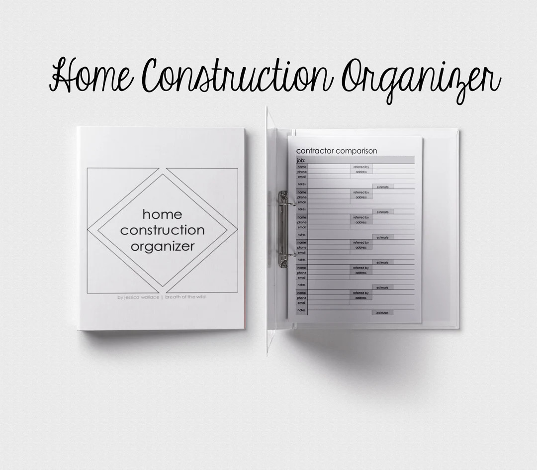 New Home Building Construction Planner & Organizer - Over 60 Instantly Available to Print! | Etsy (US)