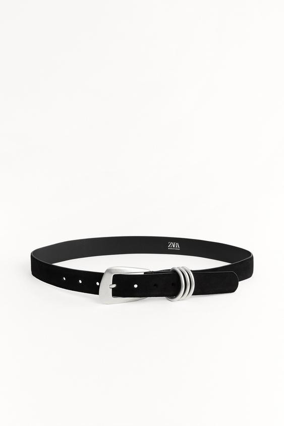 SPLIT SUEDE BELT WITH RECTANGULAR BUCKLE | Zara UK