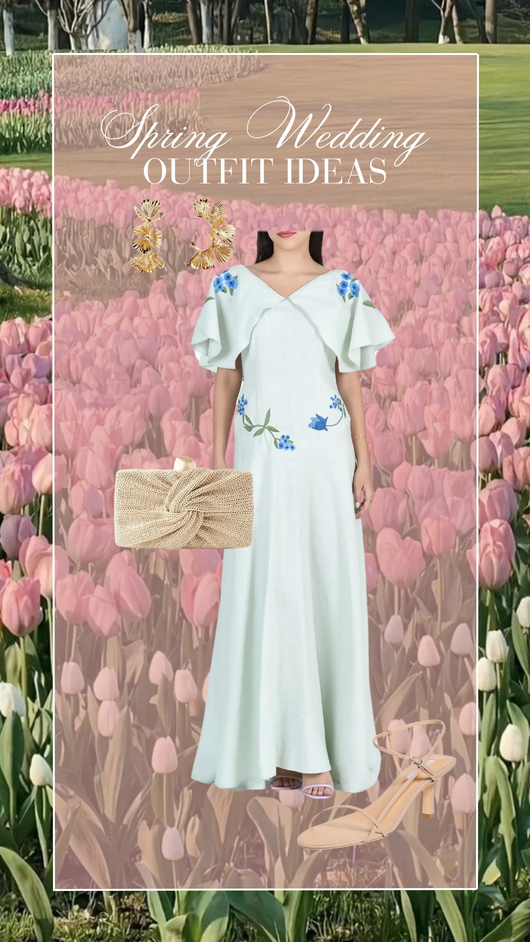 Spring wedding guest outfit idea!