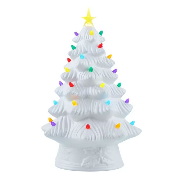 Mr. Christmas Ceramic Nostalgic Tree, 16", White - Walmart.com | Walmart (US)