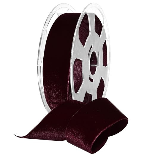 Morex Ribbon Velvet Ribbon Nylvalour, 1.5"" x 11 Yd, Burgundy (01240/10-434) | Amazon (US)