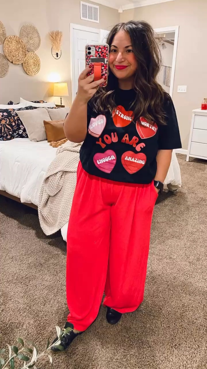 Celebrating Valentine’s Day in style with comfy + cute outfits that don't break the bank! 💕
mules: super old, but linking similar options below!
pants: fit true to size // wearing a large
tee: fits true to size // wearing a men’s large 

 #LTKWatchNow #LTKSeasonal #LTKStyleTip