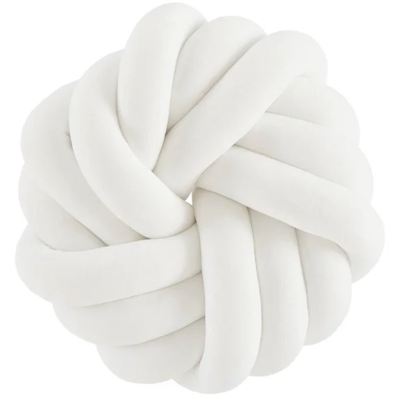 Home Decor Collection Stylehouse 14" x 14" White Mila Knot Decorative Pillow | Walmart (US)