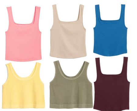 Fitted Square-Neck Ultra-Cropped Rib-Knit Tank Top for Women

#LTKunder50 #LTKSeasonal