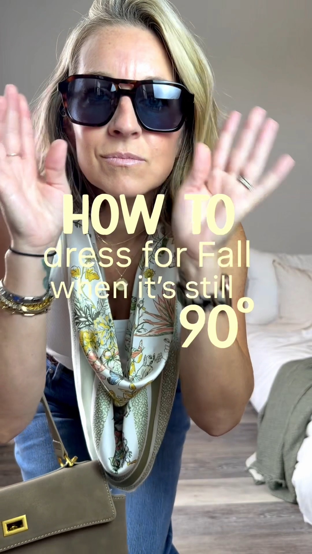Fall for when it’s 90°. 
Medium tank and 29 regular jeans. For a simple base for so many outfits; I personally think a nice fitting and structured white tank is essential. I love how this one fits and it feels elevated. These jeans also come in short length if you like more of an ankle look.

#LTKPetite #LTKgrwm #LTKootd