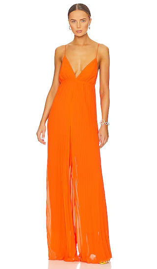 Dharma Pleated Jumpsuit in Hazard | Orange Jumpsuit Outfit | Jumpsuit Wedding Guest Jumpsuit Dressy | Revolve Clothing (Global)