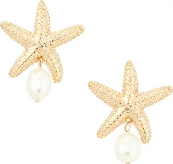 BaubleBar Mariam Freshwater Pearl Starfish Earrings | Nordstrom | Nordstrom