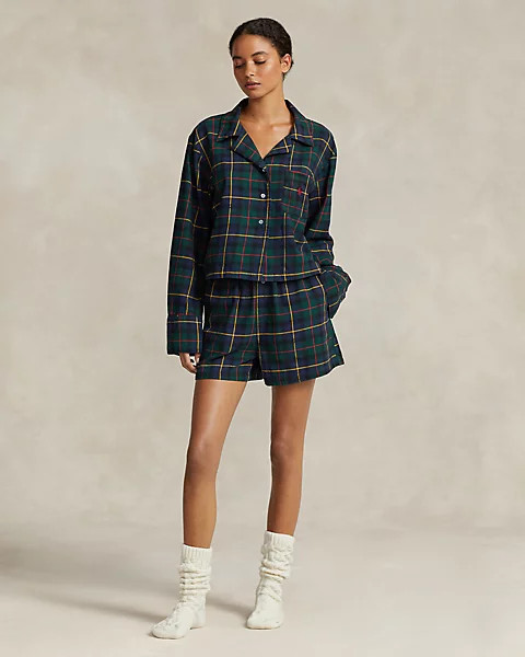 Crop Top & Boxer Plaid Flannel PJ Set | Ralph Lauren (IT)