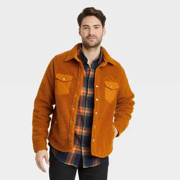Men's Sherpa Shirt Jacket - Goodfellow & Co™ | Target