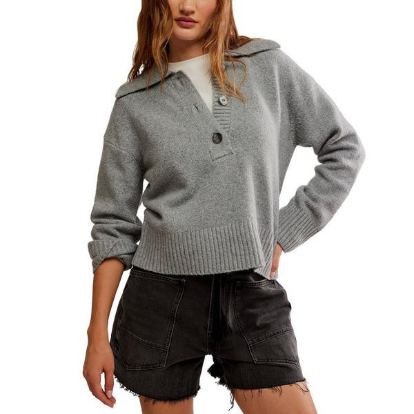 Women's Free People Pullover Sweater Trading Up XSmall Grey Heather | Scheels Sports