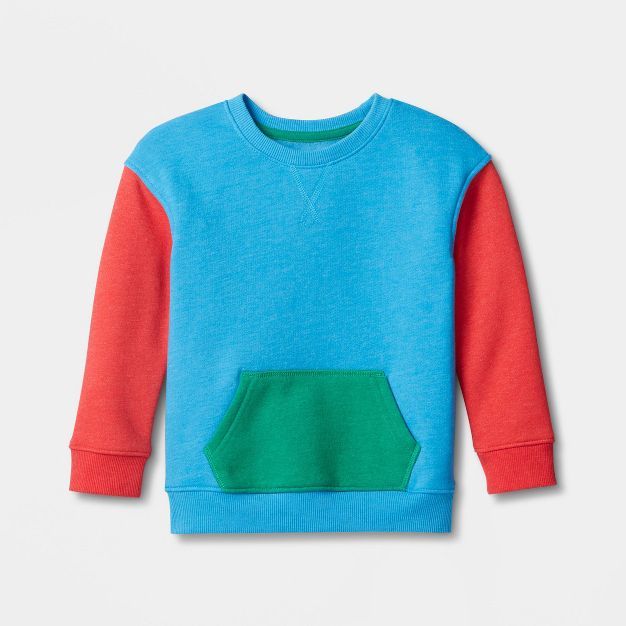 Toddler Boys' Colorblock Kanga Pocket Fleece Pullover Sweatshirt - Cat & Jack™ | Target