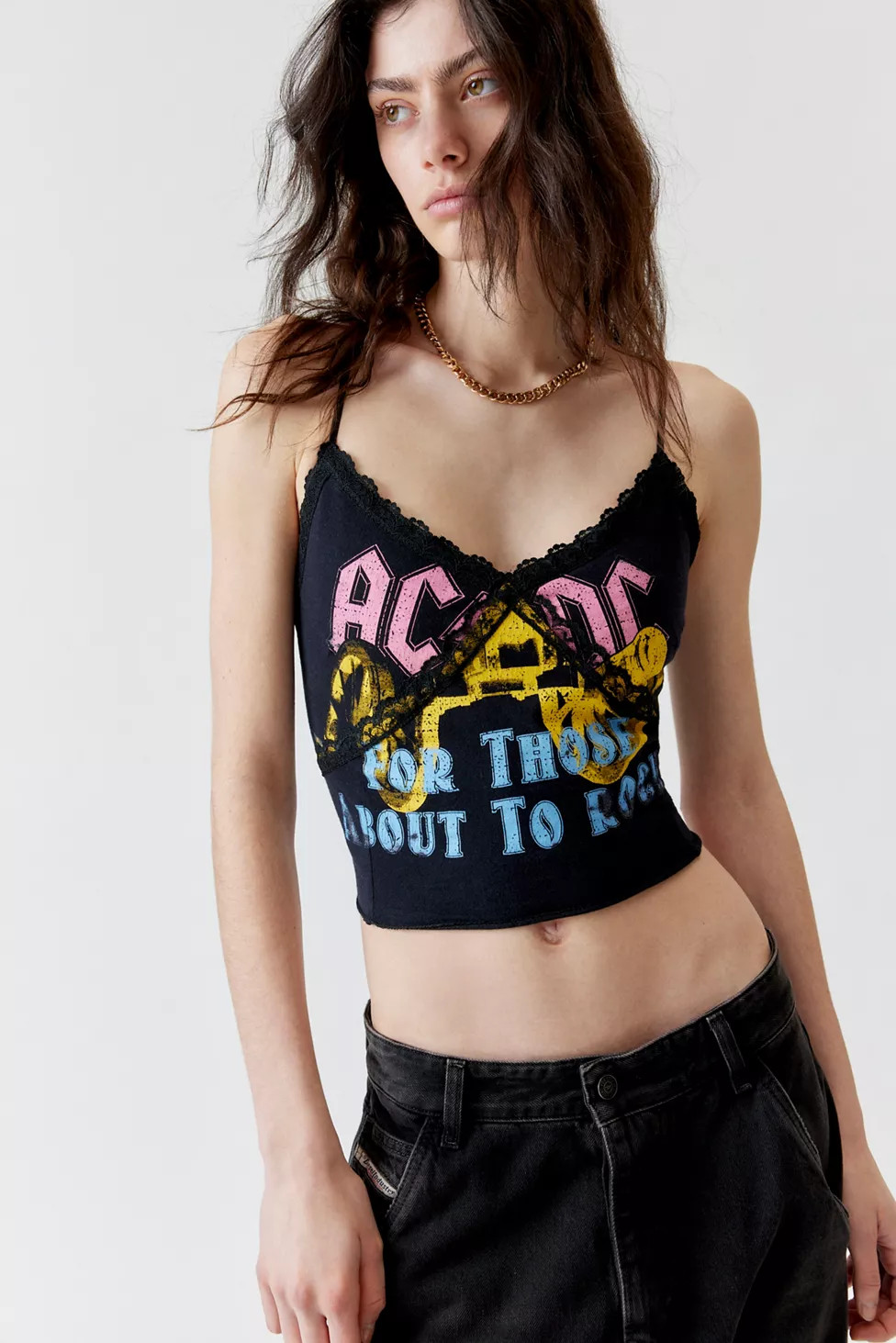 Urban Renewal Remade Lace Music Graphic Cami | Urban Outfitters (US and RoW)