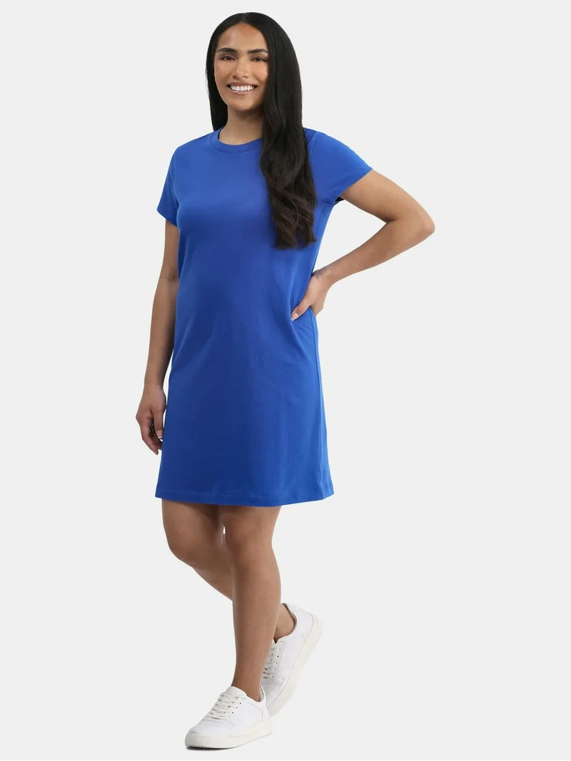 Time and Tru Women's Cotton T-Shirt Dress, Sizes XS-XXXL | Walmart (US)