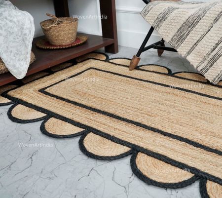 The most adorable jute scalloped rug from Etsy! Arrived quickly

#LTKhome #LTKGiftGuide