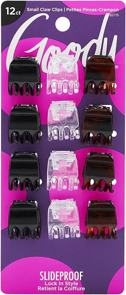 Goody Small Basic Half-Claw Clips, 3 Prong Hair Clips, Assorted Neutral Colors, All Hair Types, 1... | Amazon (US)