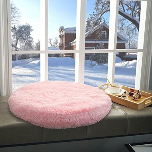 Espiraio Seat Cushion, Super Soft Comfortable Round Cushion, Non-Slip Fluffy Chair Cushion, Plush Ch | Amazon (US)