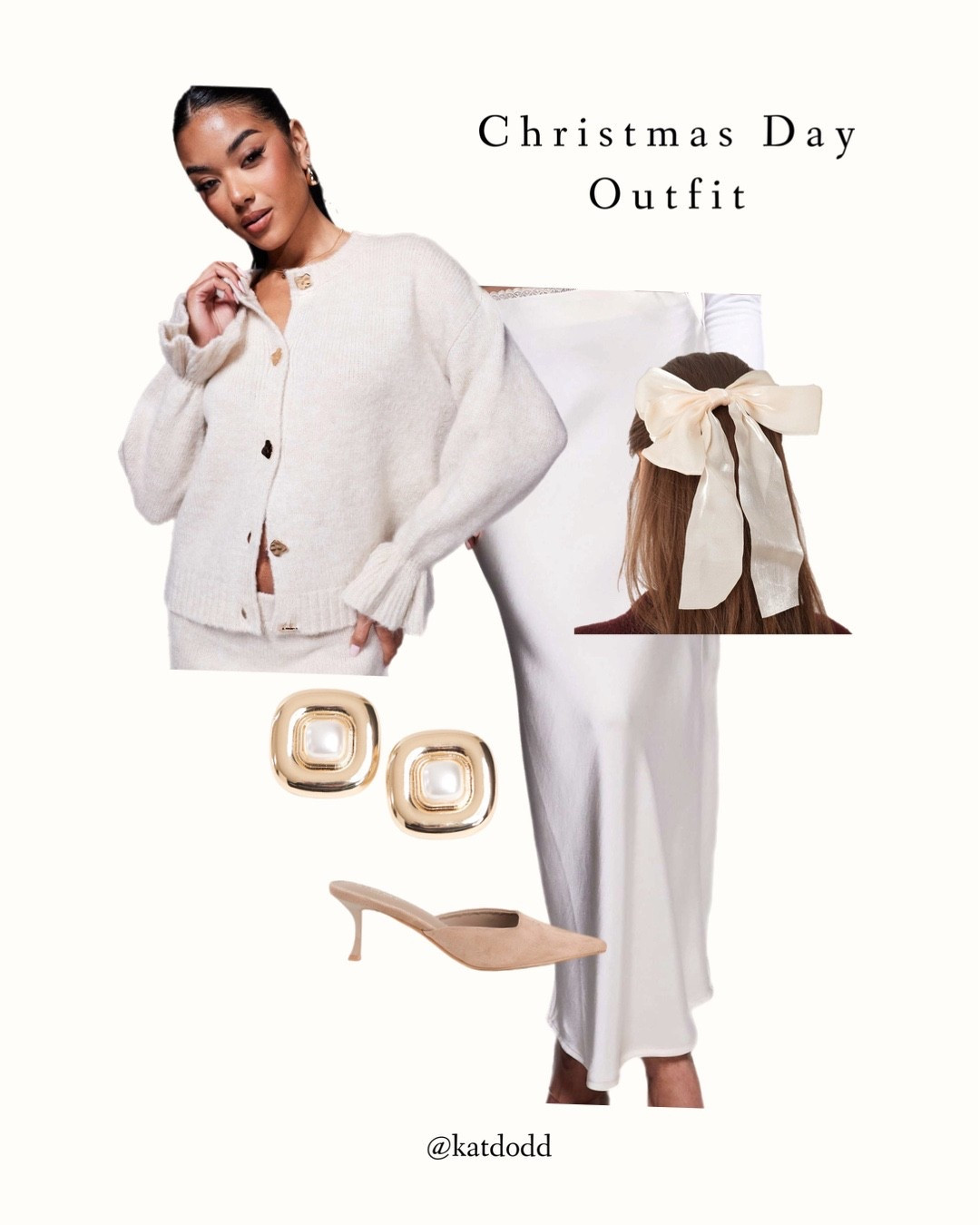 Christmas Day outfit 🤍


Winter white satin skirt cream jumper gold accessories with pearls nude mules hair bow 

#LTKwinter #LTKuk #LTKfestive