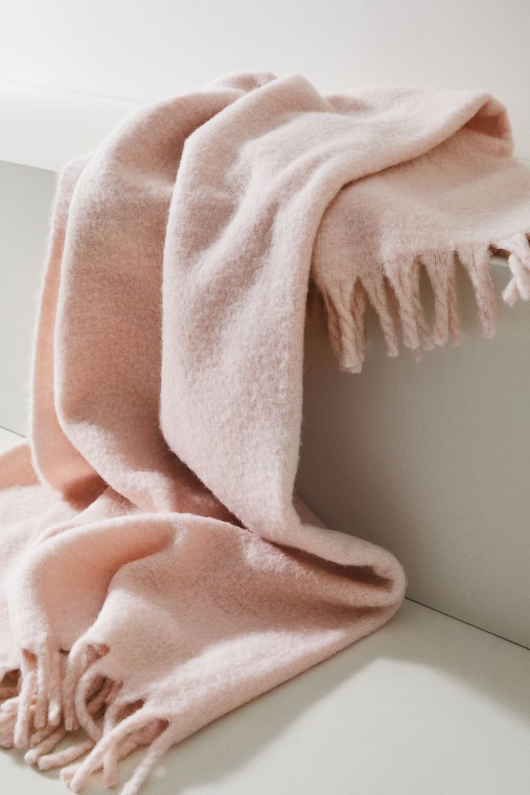 Wool-blend Throw - Light pink - Home All | H&M US | H&M (US + CA)