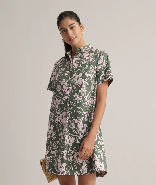 Stretch Cotton Floral Popover Izzie Dress | UNTUCKit (US)