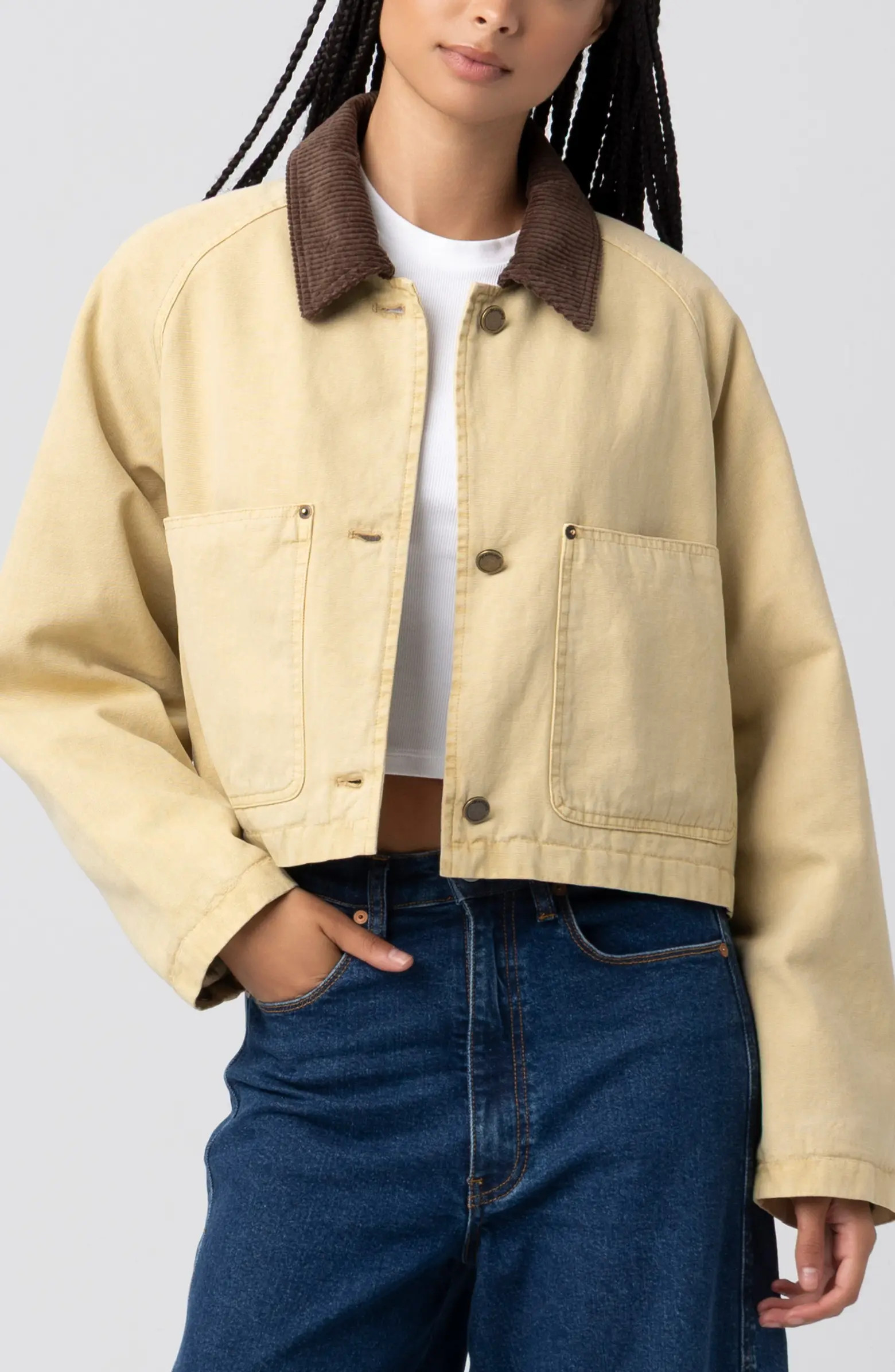 Crop Cotton Twill Jacket | Nordstrom