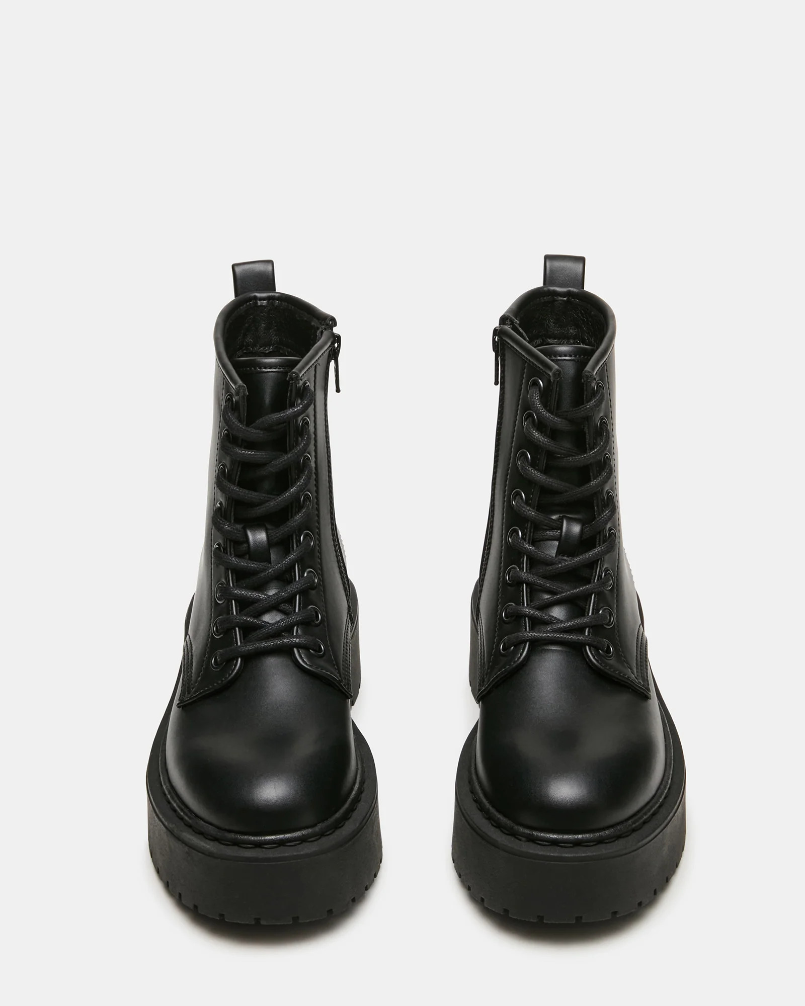 BUFFY Black Lace-Up Combat Women's Ankle Boot | Steve Madden (US)