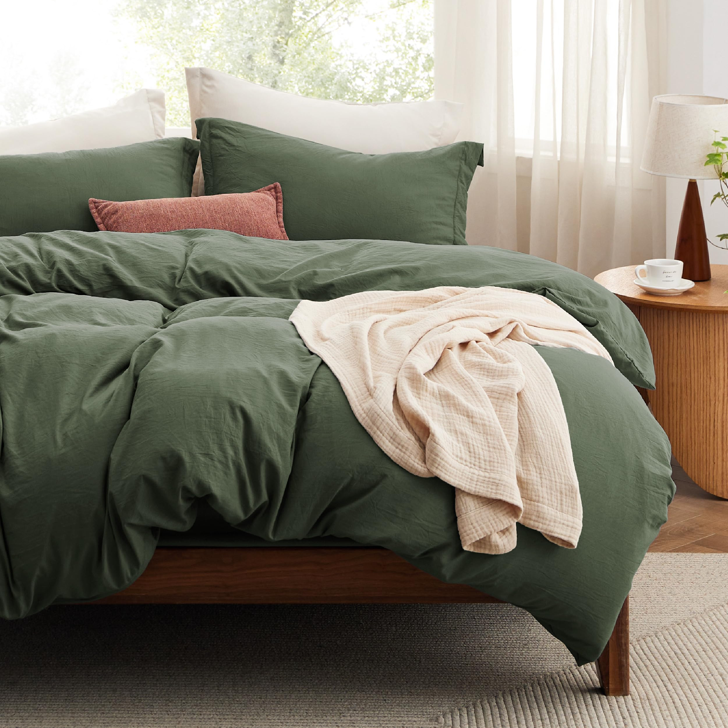 Bedsure Duvet Cover King Size with Fitted Sheet - 4 Pieces Prewashed Cotton-Like Extra Soft Beddi... | Amazon (US)