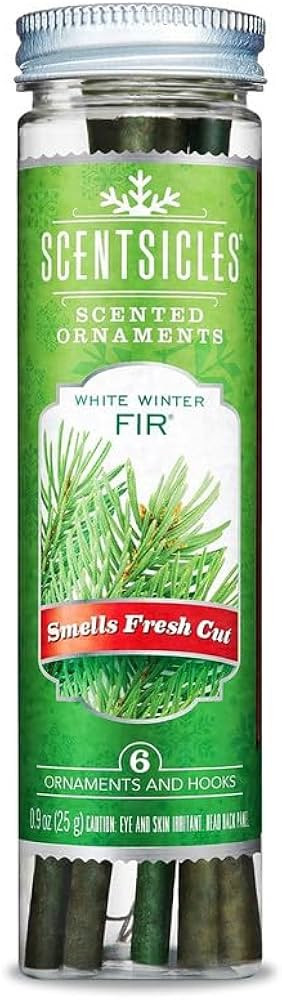 Scented Christmas Tree Ornaments, White Winter Fir Scent (1 Bottle, 6 Total Sticks) | Amazon (US)
