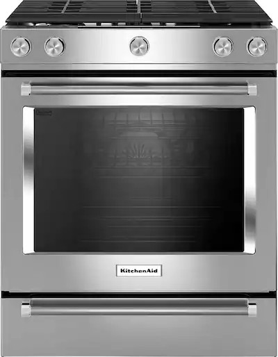 KitchenAid - 5.8 Cu. Ft. Self-Cleaning Slide-In Gas Convection Range - Stainless Steel | Best Buy U.S.