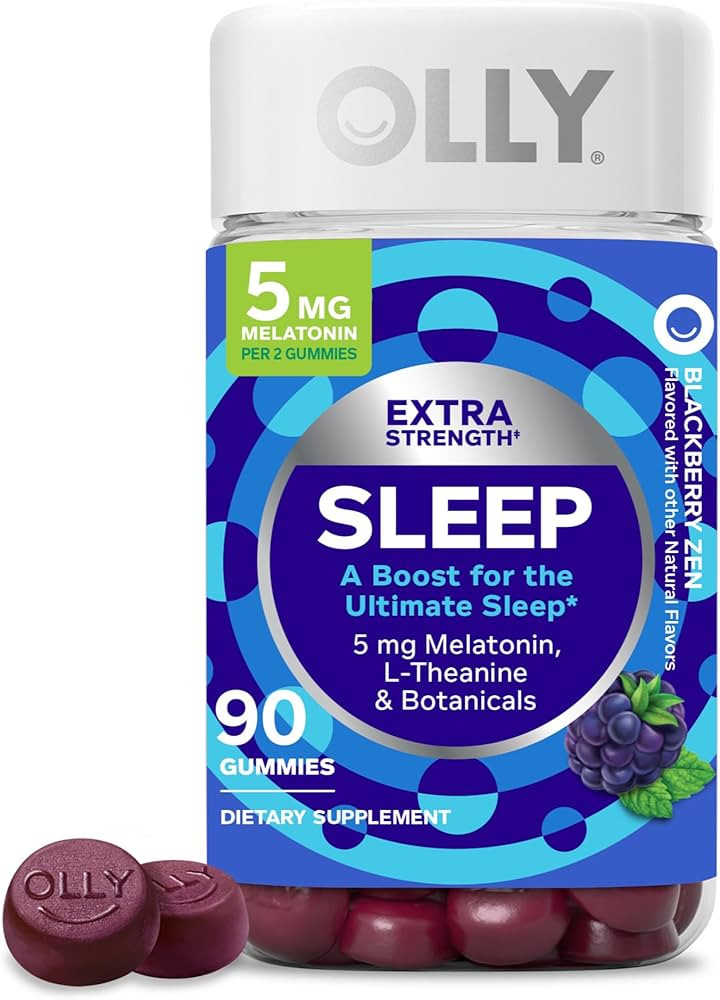 OLLY Extra Strength Sleep Gummy, Occasional Sleep Support, 5 mg Melatonin, L-Theanine, Chamomile,... | Amazon (US)