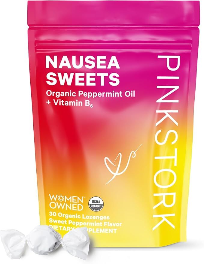Pink Stork Organic Peppermint Sweets for Morning Sickness and Motion Sickness Support, Added Vita... | Amazon (US)