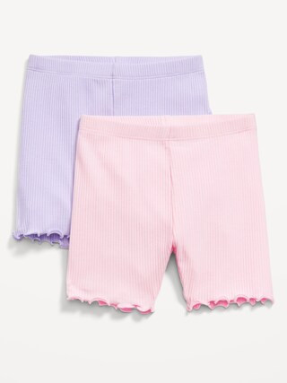 Ribbed Lettuce-Edge Biker Shorts 2-Pack for Toddler Girls | Old Navy (US)