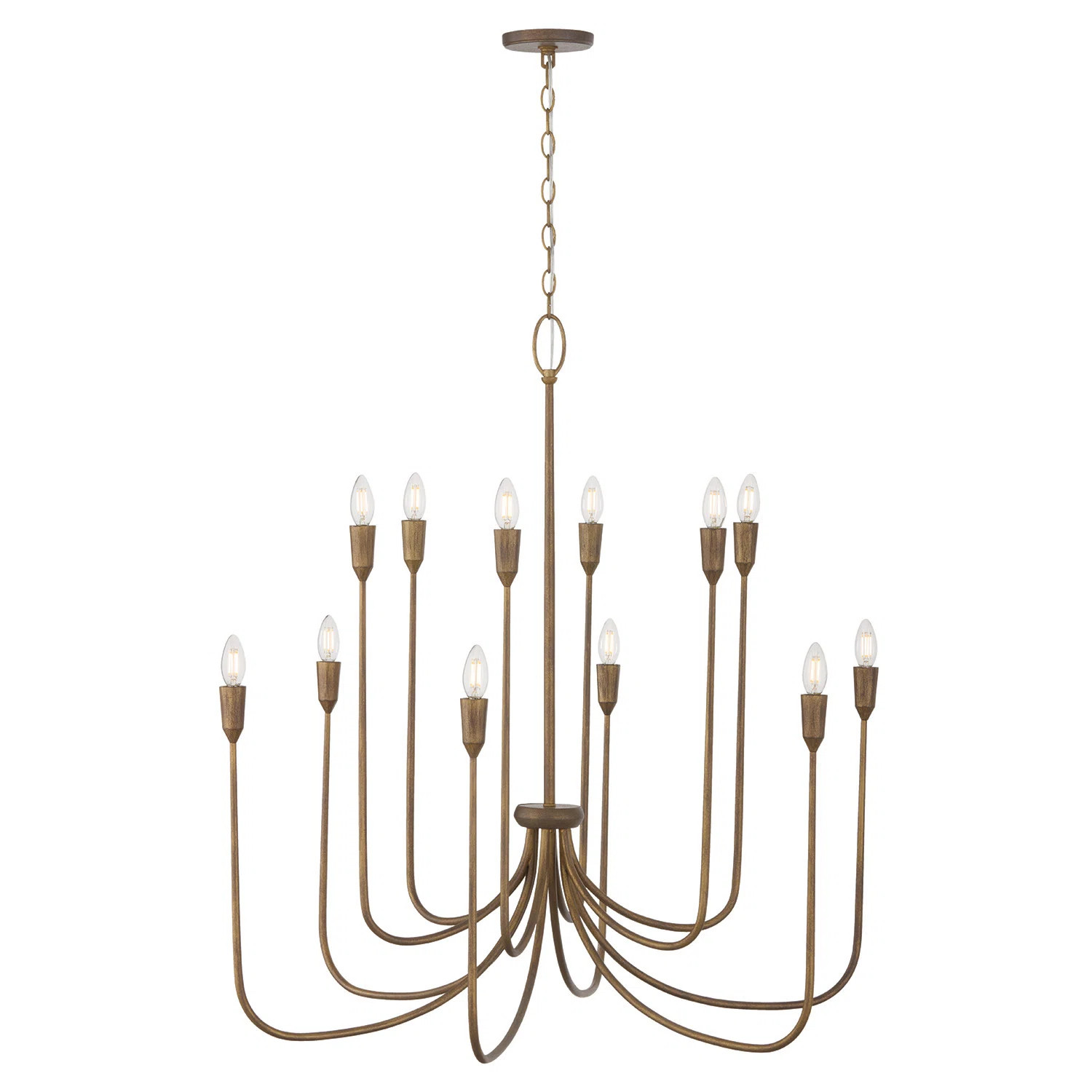 40" W x 38" H 12-Light Chandelier in Mystic Bronze | Wayfair North America
