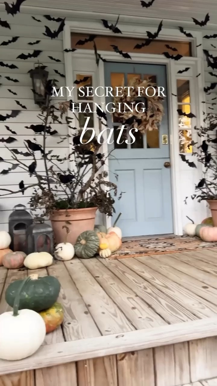 My secret for hanging bats?! Painters tape! Roll it up and place on the back for a damage free solution that will keep your bats up all season ! 

#halloweenentryway #halloweenreels #autumndecor #spookyreel #homedecorreels #fallhometour #halloweendiy #spookyhalloween #decorreels #spookyhomedecor #countrylivingmag  #vintagehome #seasonaldecor #vintagedecor #fallentrywaydecor #fixerupper #eclecticdecor #halloweendecorations #betterhomesandgardens #halloweendecor #falldecor #fallporch #fallporch #spookydecor #spooky #falldecoratingideas #halloweendecorideas

#LTKSeasonal #LTKHalloween #LTKhome