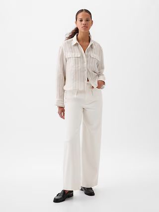 100% Linen Cropped Shirt | Gap (US)