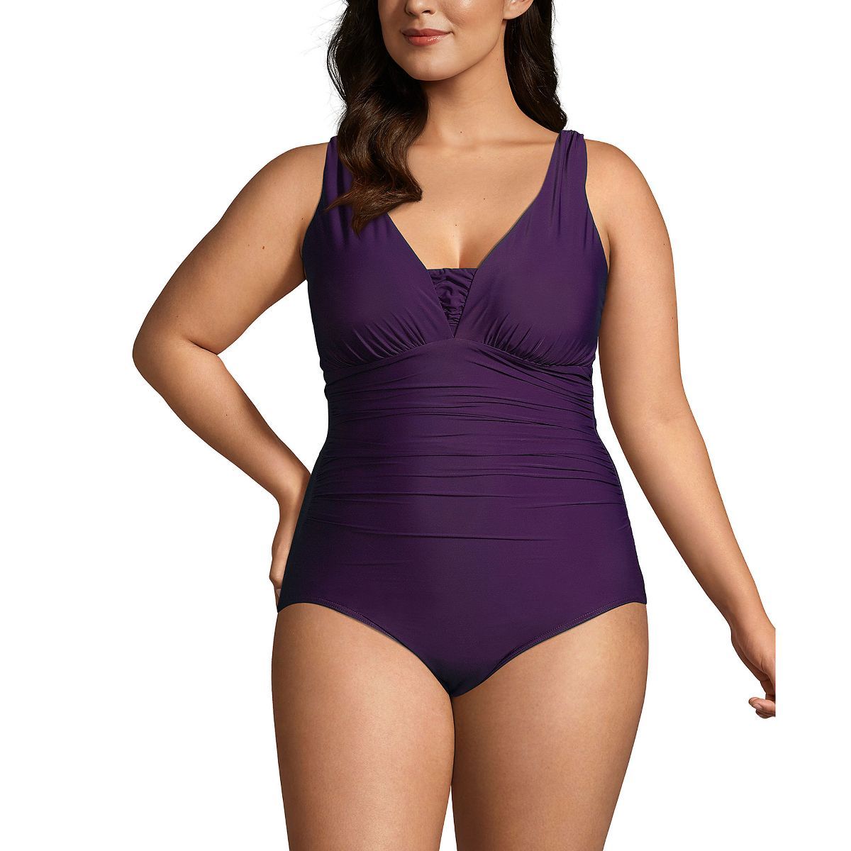 Lands' End Women's Plus Size DD-Cup Slender Grecian Tummy Control Chlorine Resistant One Piece Sw... | Target