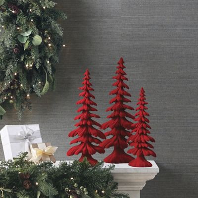 Crimson Flocked Tree | Frontgate