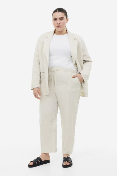 Linen-blend tapered trousers | H&M (UK, MY, IN, SG, PH, TW, HK)