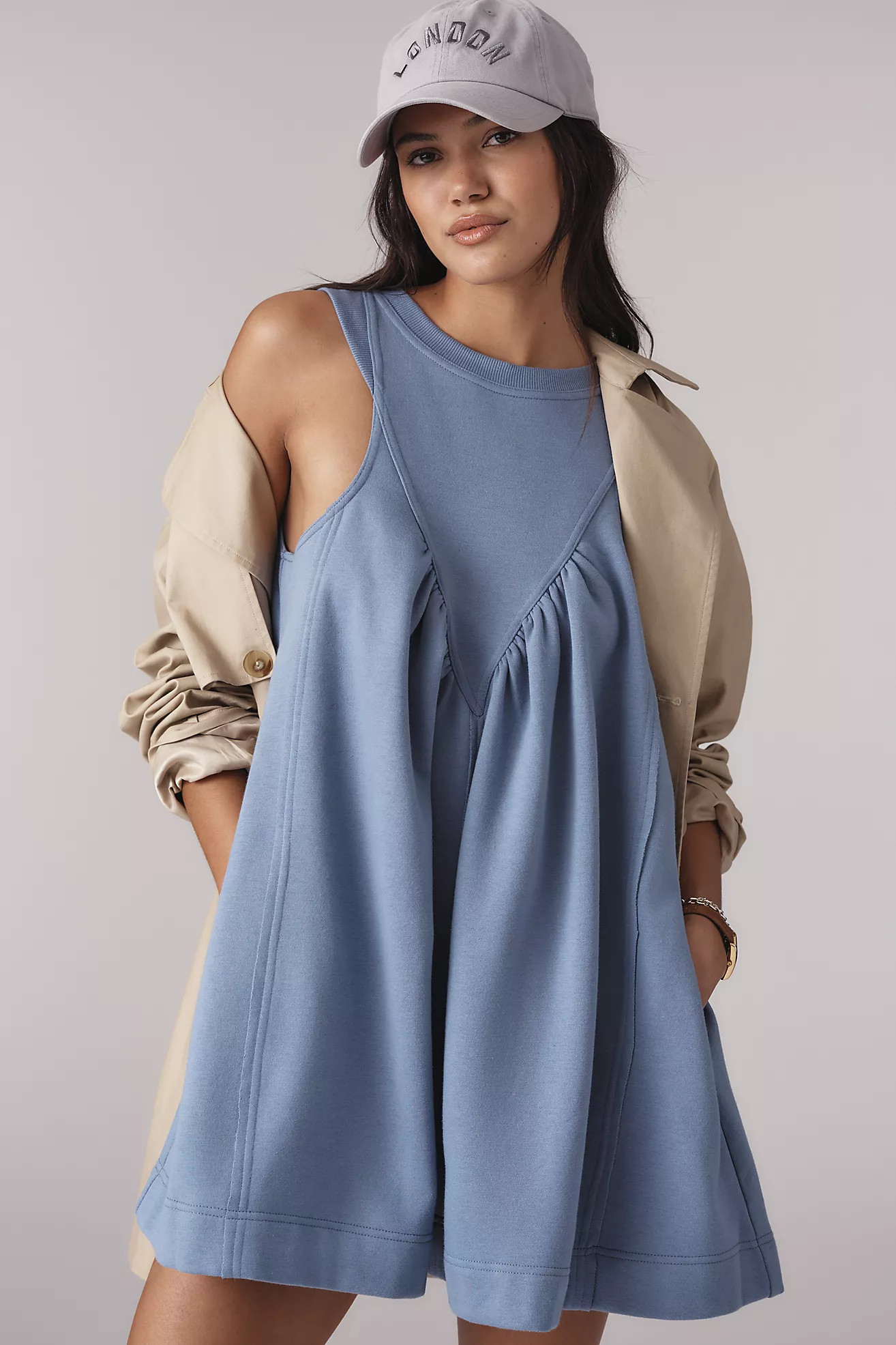 Daily Practice Sleeveless Ruched Mini Dress | Anthropologie (US)
