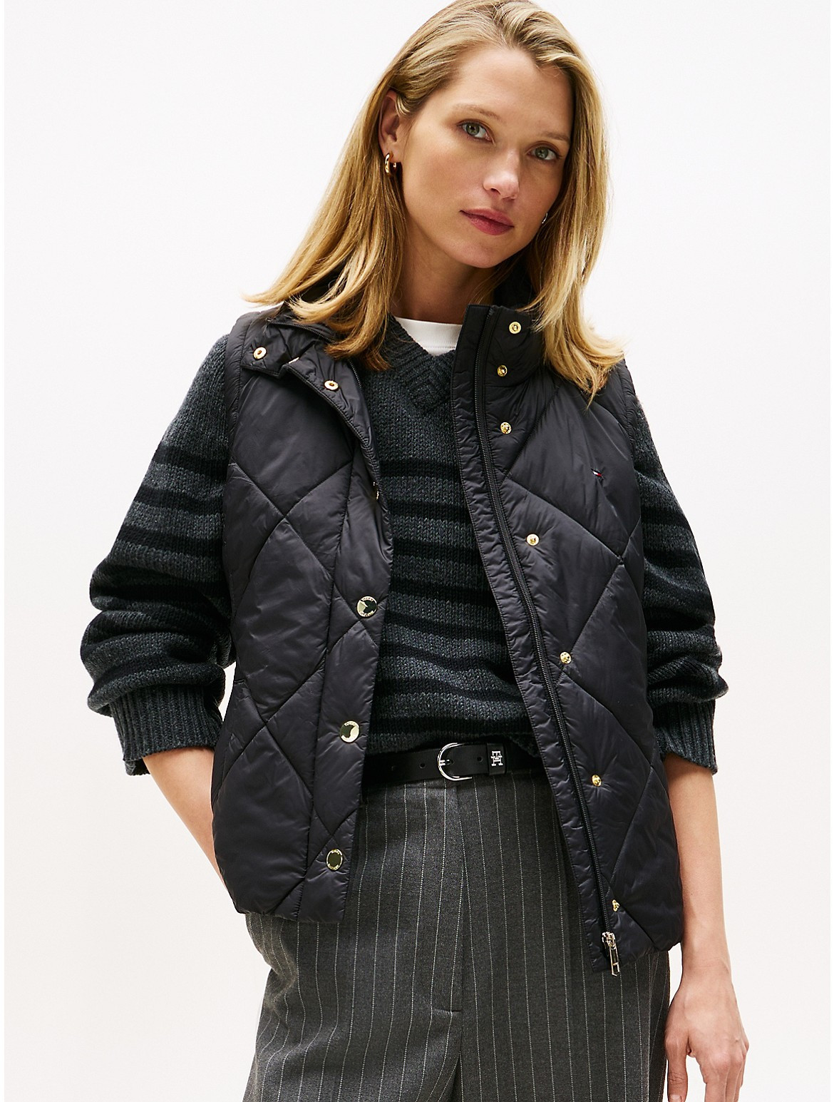 Tommy Hilfiger Women's Padded Quilted Vest - Black - XS | Tommy Hilfiger (US)