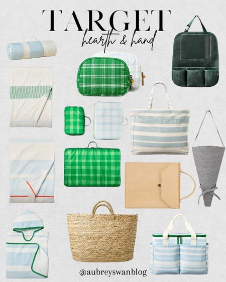 Target’s Hearth and Hand new collection. Included is all the travel essentials you may need for the beach and pool! ☀️ 

Target finds, Hearth & Hand, beach towels, picnic blanket, backseat car organizer, woven summer tote, flower bouquet tote, portable cooler, travel pouches