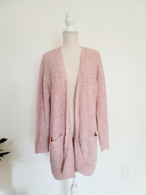 BB Dakota Steve Madden Blush Pink Odetta Open Pocket Cardigan Slouch Sweater L | eBay US