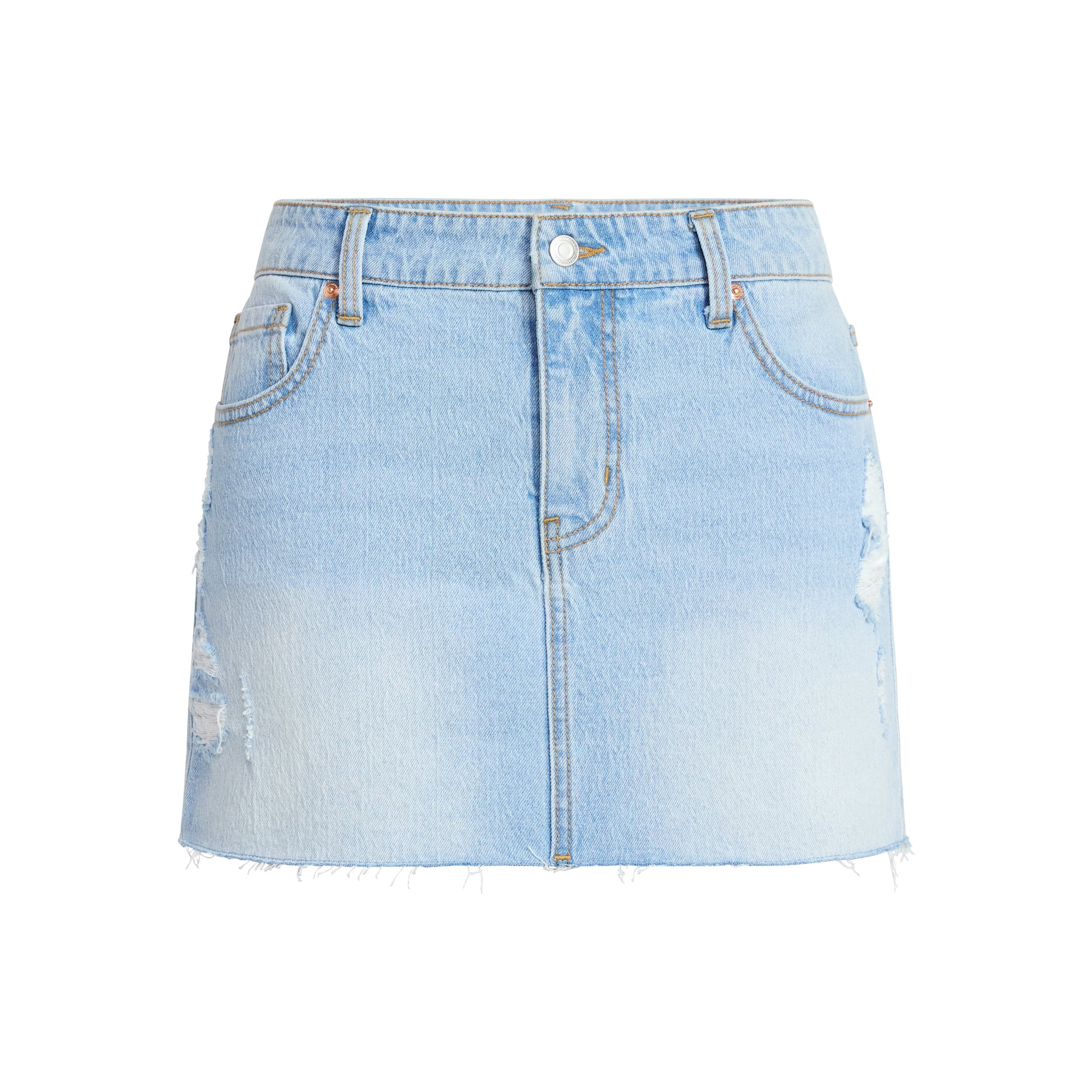 No Boundaries Denim Mini Skirt, Women's XXS-XXL | Walmart (US)