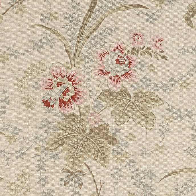 Laura Floral Upholstery Fabric by the Yard Indoor Cotton Linen | Ballard Designs, Inc.