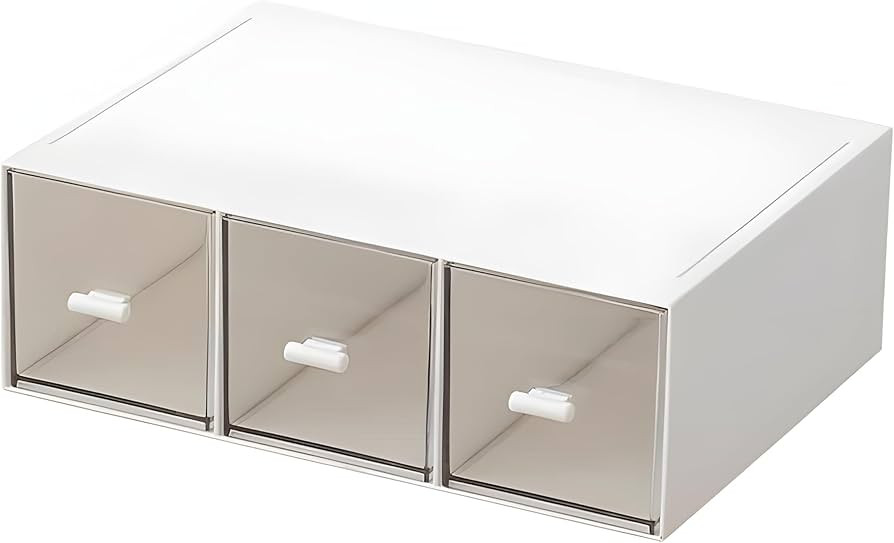 Desk Drawer Organizer, Stackable Storage Drawers, Plastic White Desk Organizers Great for Office ... | Amazon (US)