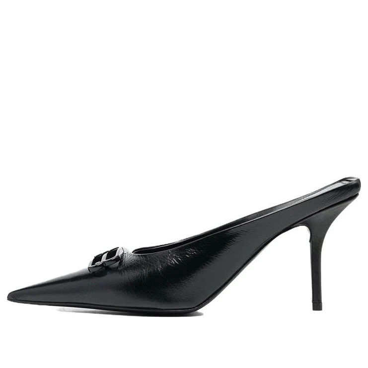 (WMNS) Balenciaga Knife BB Leather Mules 'Black' 694722WBBI21000 | KICKS CREW