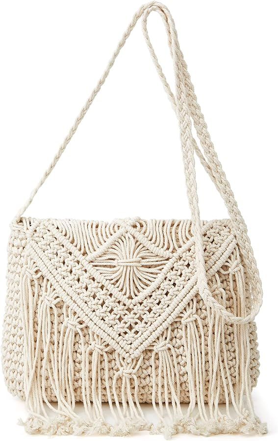 Crossbody Bag Purse Women Cute Hobo Bag Satchel Bag Summer Beach Bag Knit Bag Shoulder Bag Tassel... | Amazon (US)