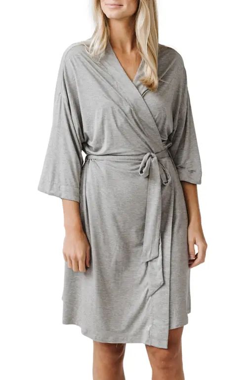 Cozy Earth Three-Quarter Sleeve Robe in Grey at Nordstrom, Size Small | Nordstrom